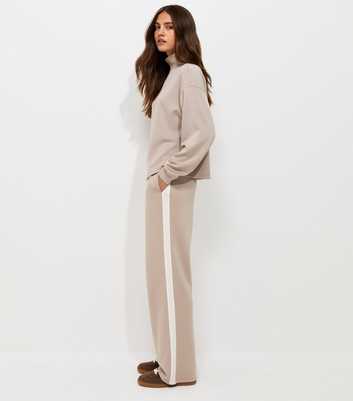 Premium Mink Side Stripe Wide Leg Trousers