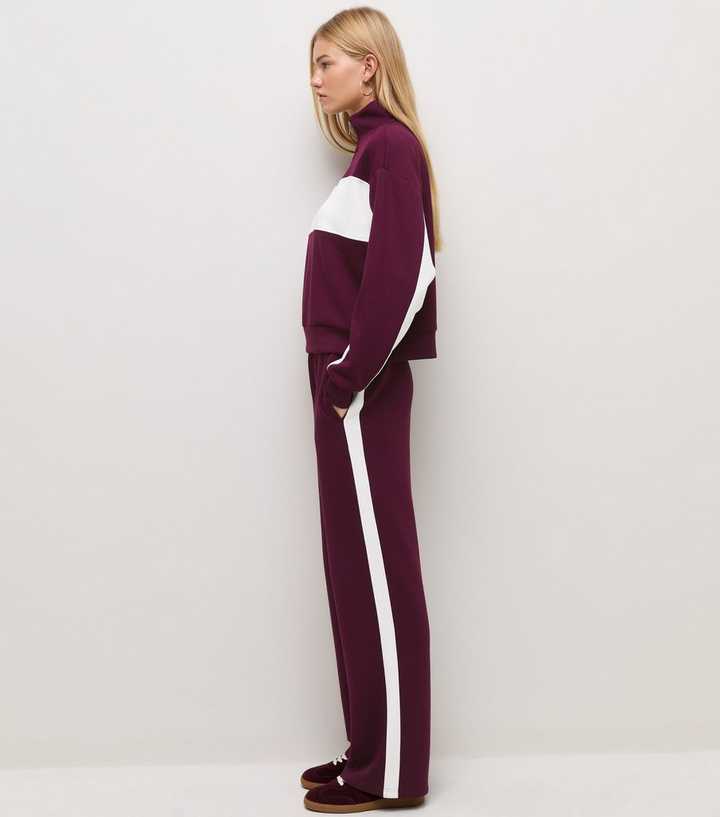 Premium Red Side Stripe Wide Leg Trousers