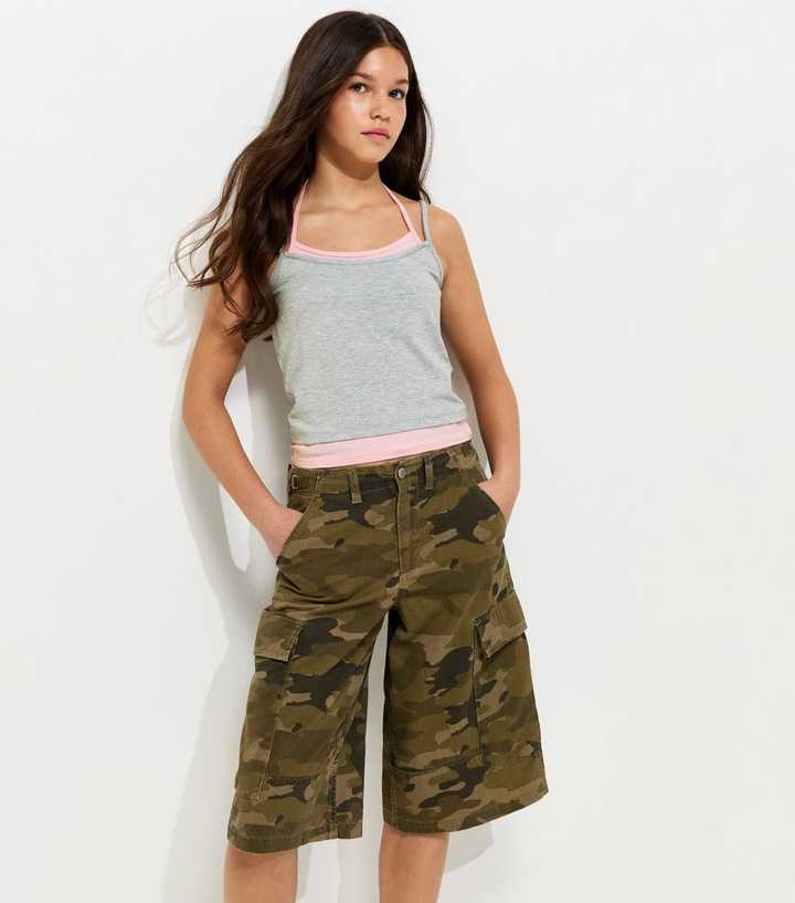 Girls Grey 2 In 1 Jersey Halter Neck Top