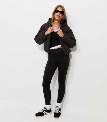 Girls Black Padded Hooded Jacket