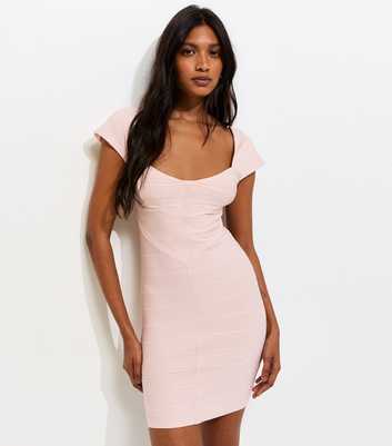 Pale Pink Bandage Mini Dress