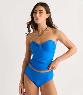 Gini London Bright Blue High Waisted Bikini Bottoms