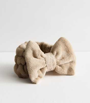 Danielle Creations Brown Towelling Bow Headband