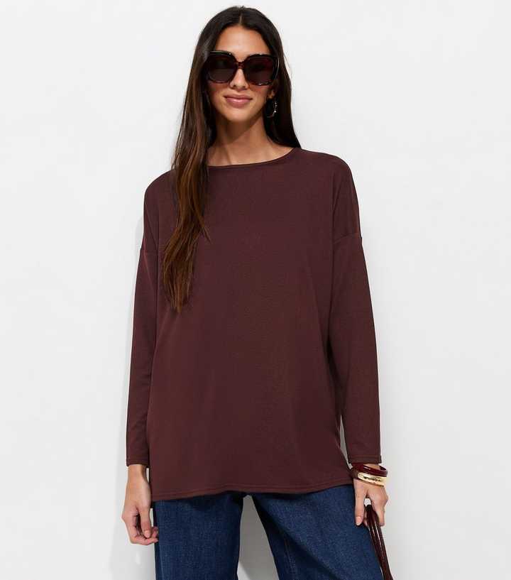 Dark Burgundy Soft Touch Long Sleeve Top