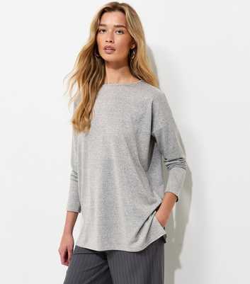 Tall Light Grey Soft Touch Long Sleeve Top