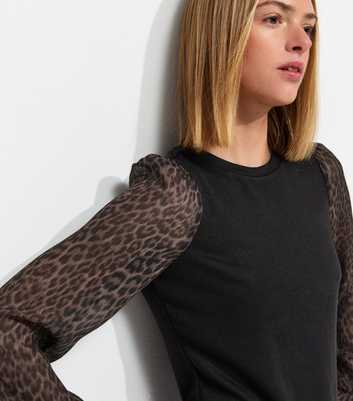 Black Soft Touch Leopard Print 2-In-1 Top