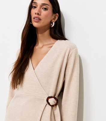 Cream Soft Touch Compact Knit Wrap Cardigan