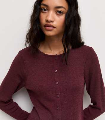 Dark Burgundy Soft Touch Knitted Cardigan