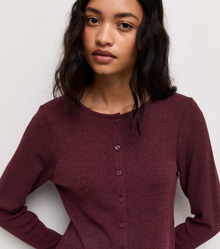 Dark Burgundy Soft Touch Knitted Cardigan