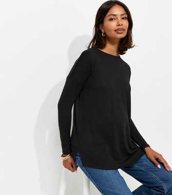 Maternity Black Soft Touch Long Sleeve Top