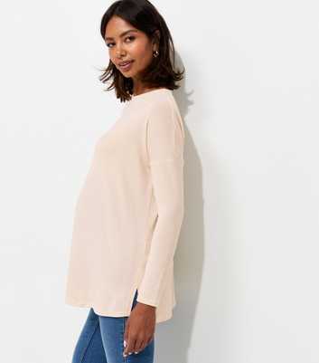 Maternity Cream Soft Touch Long Sleeve Top