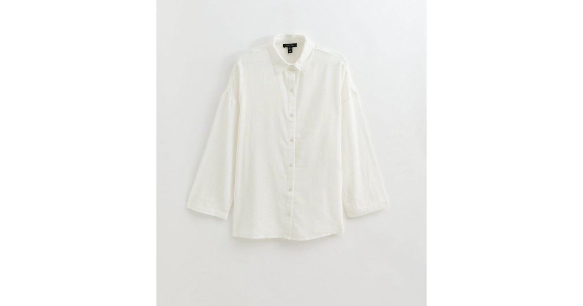 White Cotton Slub Beach Shirt
