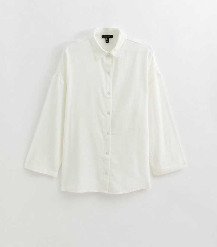 White Cotton Slub Beach Shirt