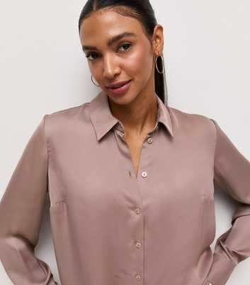 Mink Satin Long Sleeve Shirt