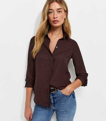 Tall Red Geometric Print Long Sleeve Shirt