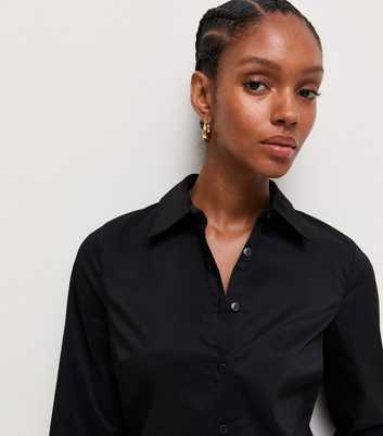 Black Cotton Rich Slim Fit Shirt