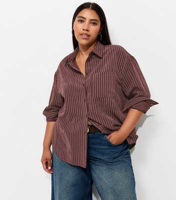 Curves Red Striped Cupro Shirt