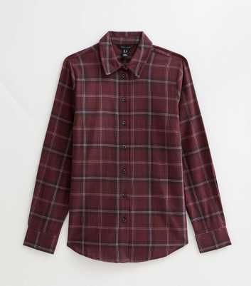 Red Cotton Checked Long Sleeve Shirt