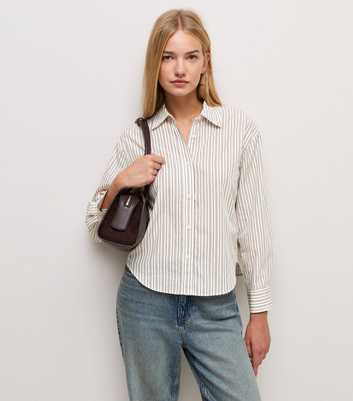 Cream Cotton Striped Meet The Jean Shirt