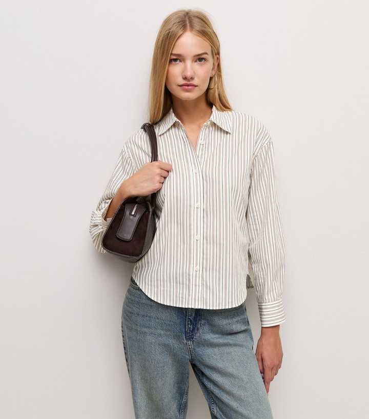 Cream Cotton Striped Meet The Jean Shirt