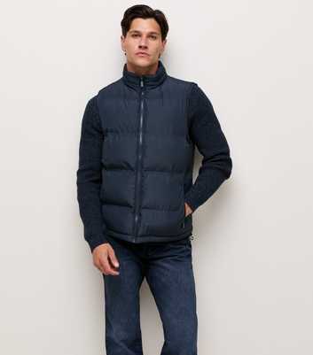Navy Regular Fit Heatseal Puffer Gilet