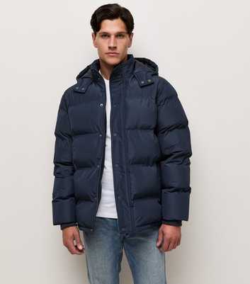 Navy Hooded Heatseal Puffer Jacket