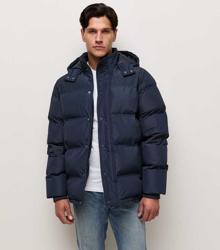 Navy Hooded Heatseal Puffer Jacket
