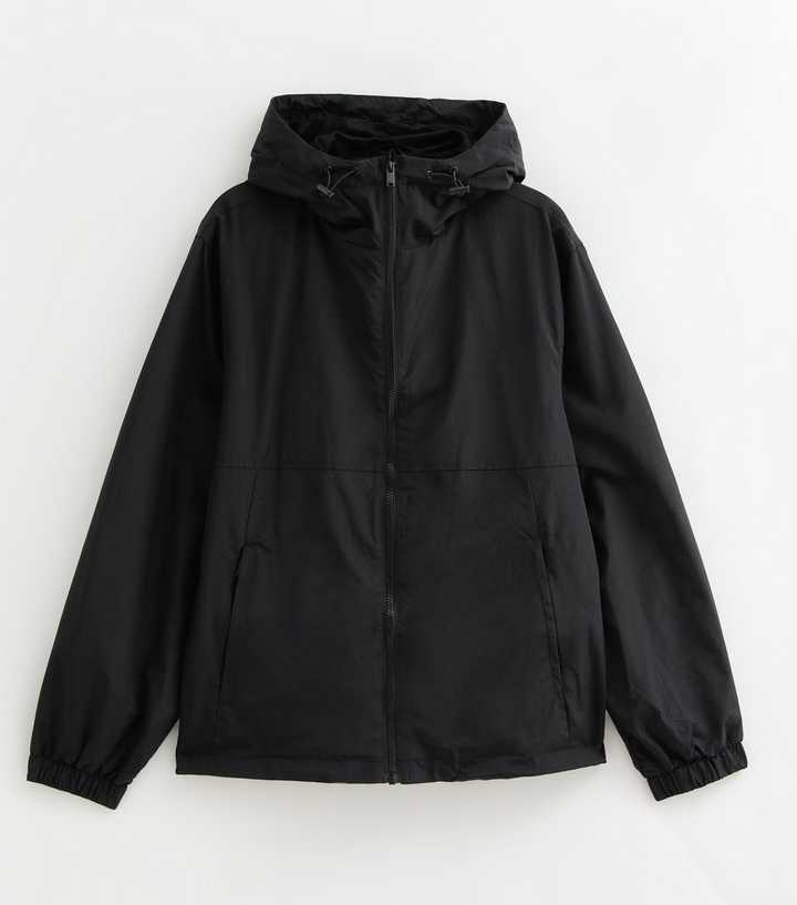 Black Regular Fit Short Windbreaker Jacket