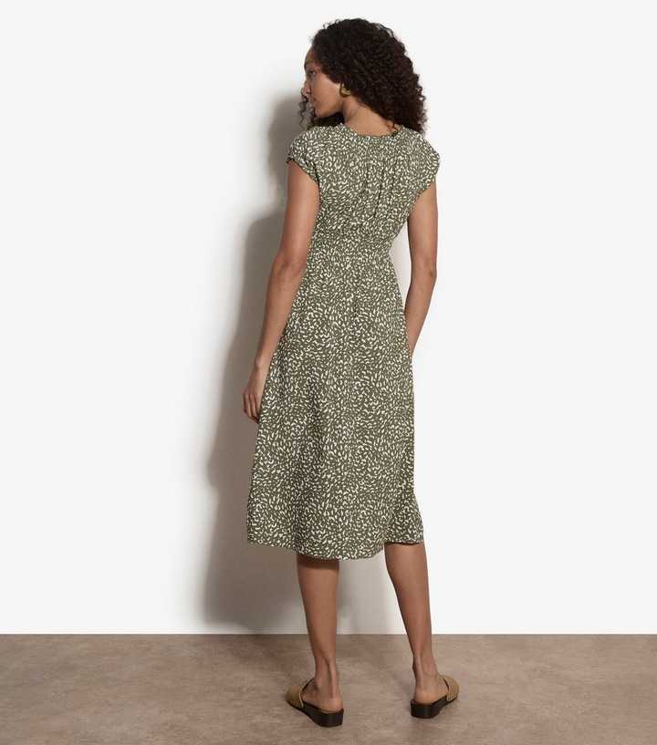 Apricot Khaki Brush Dot Milkmaid Dress | New Look