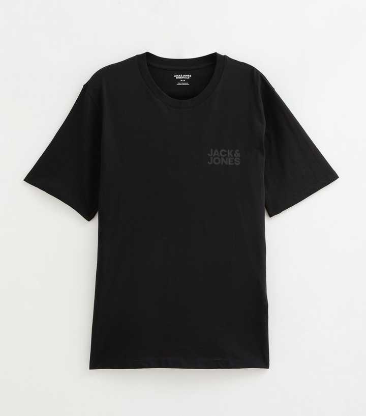 Jack & Jones Black Organic Cotton Chest Logo T-Shirt