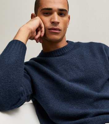 Jack & Jones Blue Knitted Crew Neck Jumper