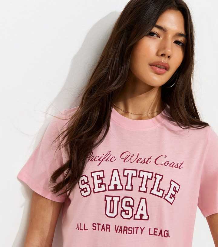 Light Pink Seattle Print T-Shirt
