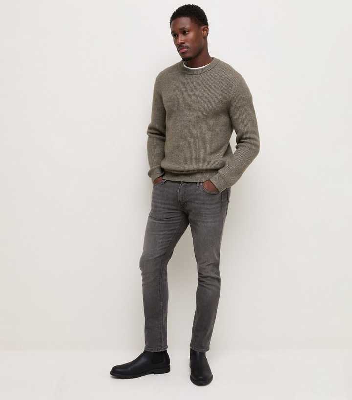 Jack & Jones Black Cotton Rich Slim Fit Jeans