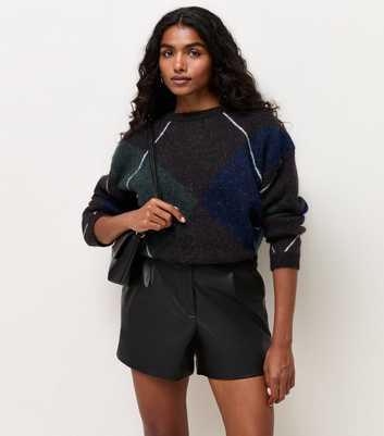Petite Black Faux Leather Shorts