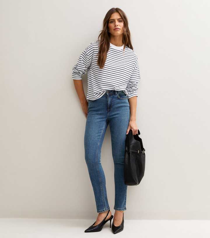 Teal Cotton Rich Cigarette Slim Leg Jeans