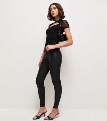 Tall Black Coated Jenna Skinny Jeans