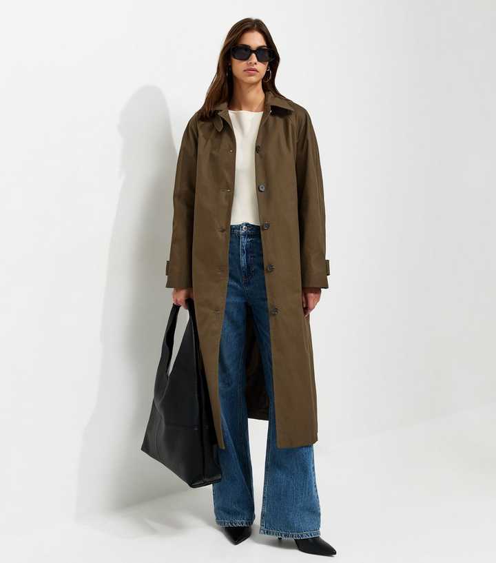Brown Cotton Funnel Neck Car Coat