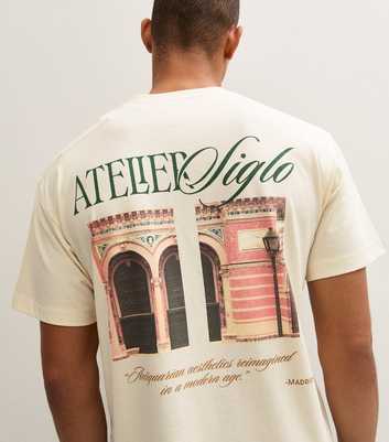 Jack & Jones Cream Cotton Rich Photo Back Graphic T-Shirt