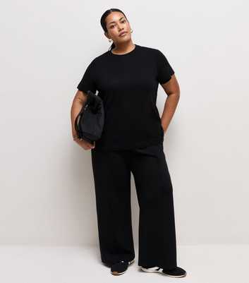 Curves Premium Black Wide Leg Trousers
