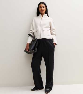 Maternity Premium Black Wide Leg Joggers