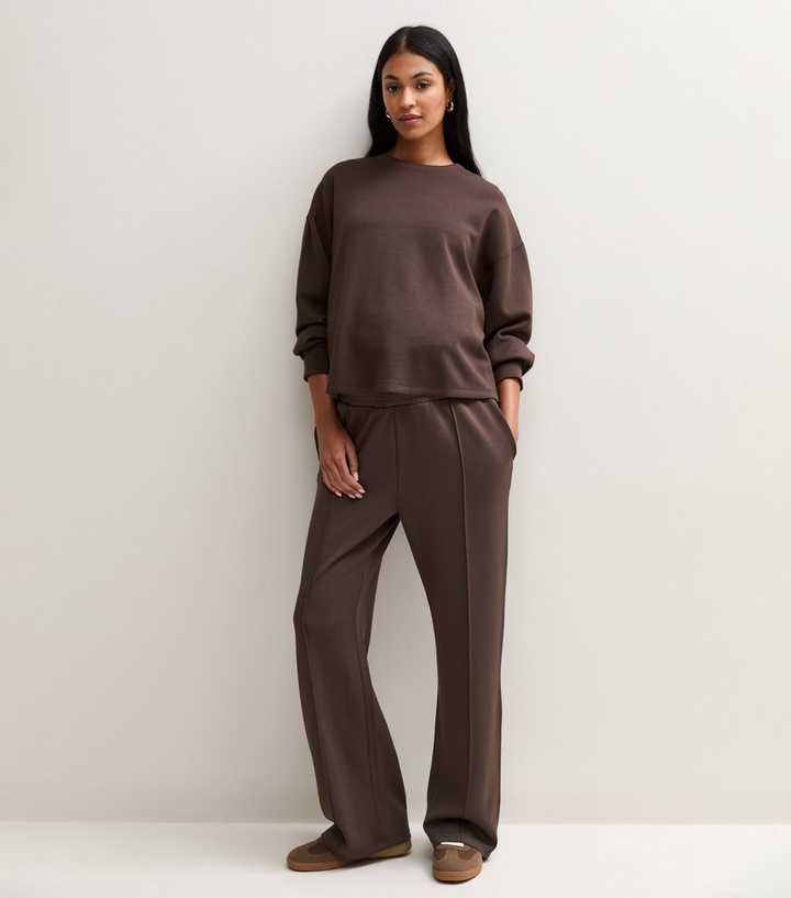 Maternity Premium Brown Wide Leg Joggers