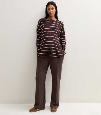 Maternity Premium Dark Burgundy Wide Leg Joggers