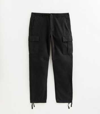 Only & Sons Black Organic Cotton Tapered Leg Cargo Trousers