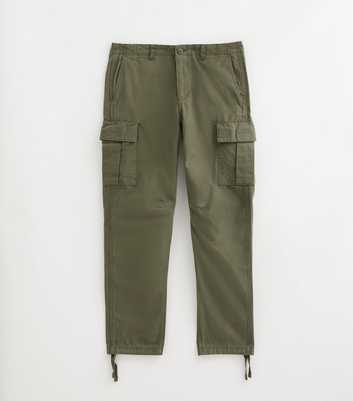 Only & Sons Dark Khaki Organic Cotton Tapered Leg Cargo Trousers