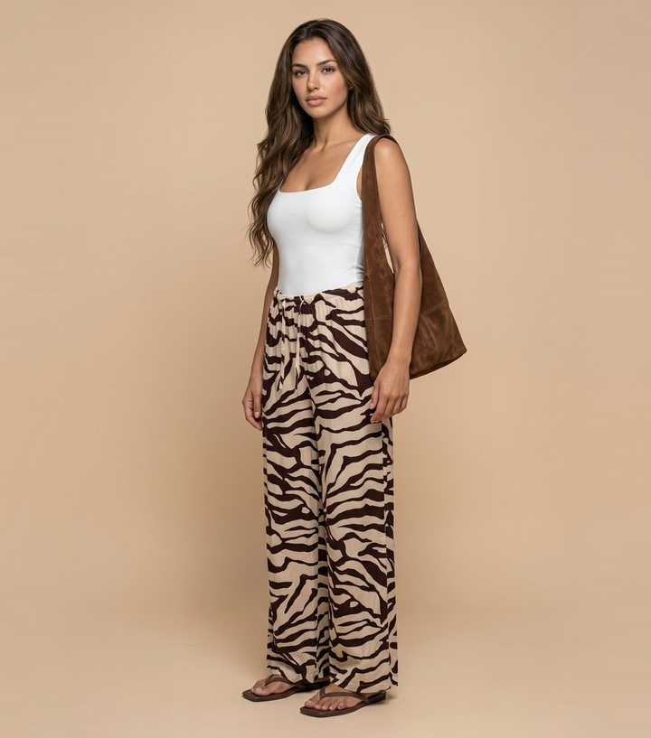 Urban Bliss Brown Zebra Trousers