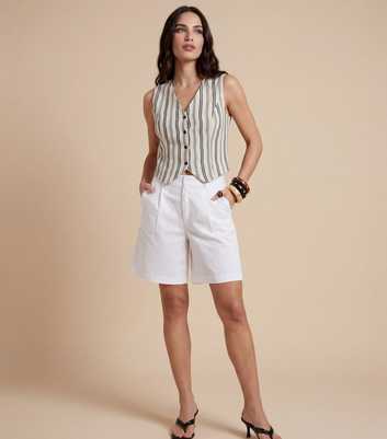 Urban Bliss Cream Stripe Waistcoat