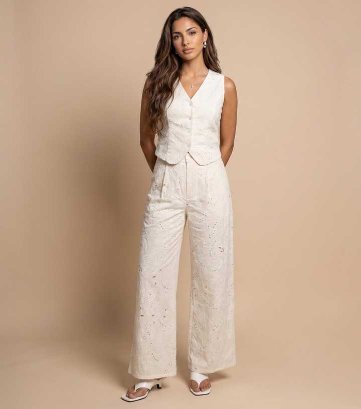 Urban Bliss Cream Cotton Embroidered Waistcoat