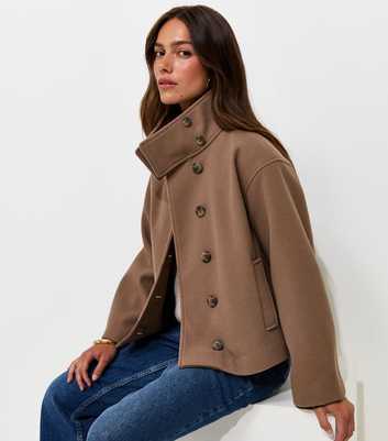 Petite Mink Funnel Neck Jacket