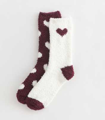 Pack of 2 Red Heart Pattern Cosy Knit Socks