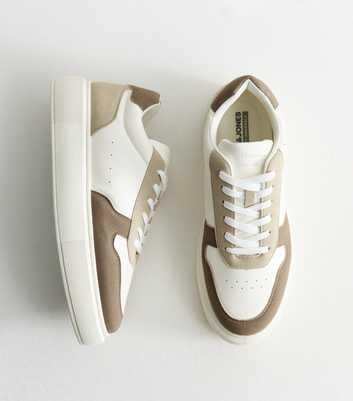 Jack & Jones White Faux Leather Aspire Dodge Trainers